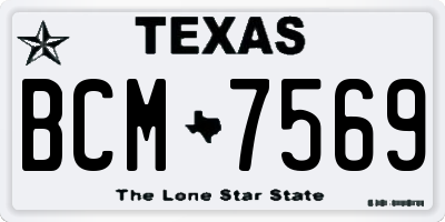 TX license plate BCM7569