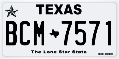 TX license plate BCM7571
