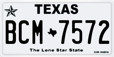 TX license plate BCM7572