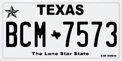 TX license plate BCM7573