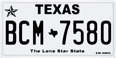 TX license plate BCM7580