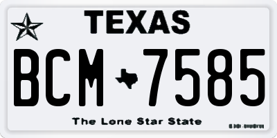 TX license plate BCM7585