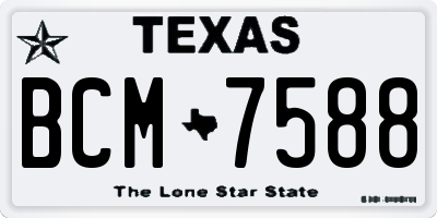 TX license plate BCM7588