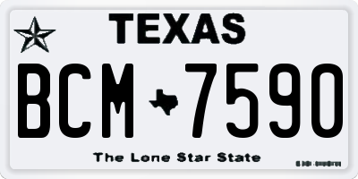 TX license plate BCM7590