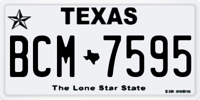 TX license plate BCM7595