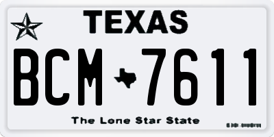 TX license plate BCM7611