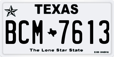TX license plate BCM7613