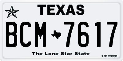 TX license plate BCM7617