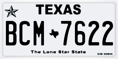 TX license plate BCM7622