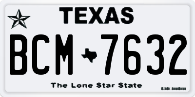 TX license plate BCM7632