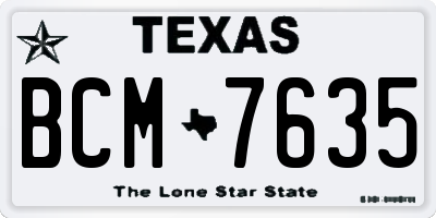 TX license plate BCM7635
