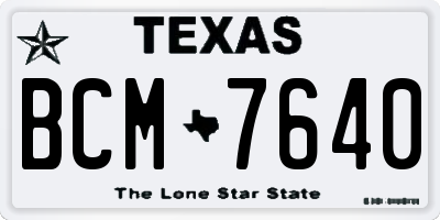 TX license plate BCM7640
