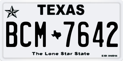 TX license plate BCM7642