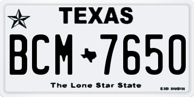 TX license plate BCM7650
