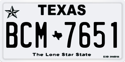 TX license plate BCM7651