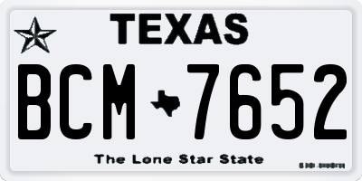 TX license plate BCM7652