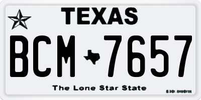 TX license plate BCM7657