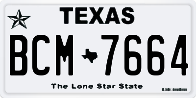 TX license plate BCM7664