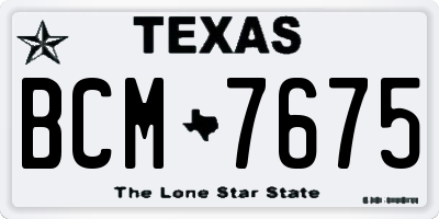 TX license plate BCM7675