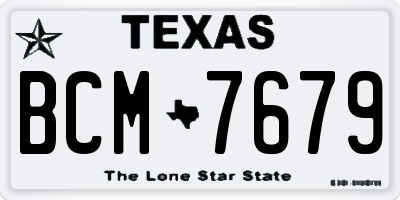 TX license plate BCM7679