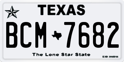 TX license plate BCM7682
