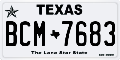 TX license plate BCM7683