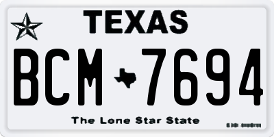 TX license plate BCM7694