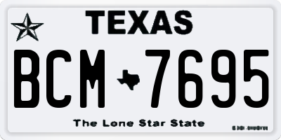 TX license plate BCM7695