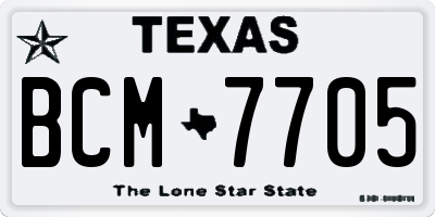 TX license plate BCM7705