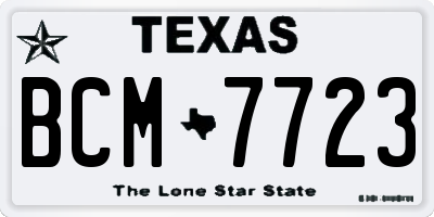 TX license plate BCM7723