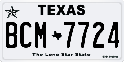 TX license plate BCM7724