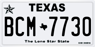 TX license plate BCM7730