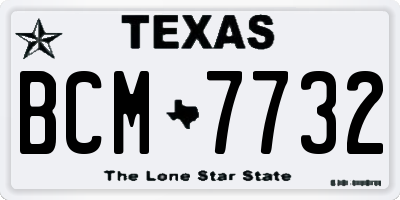 TX license plate BCM7732