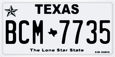 TX license plate BCM7735