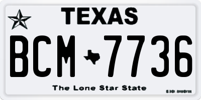 TX license plate BCM7736
