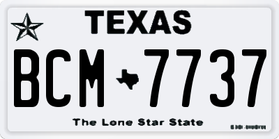 TX license plate BCM7737
