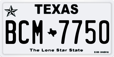 TX license plate BCM7750