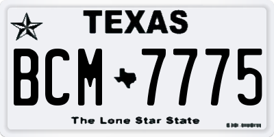 TX license plate BCM7775