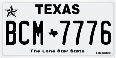 TX license plate BCM7776