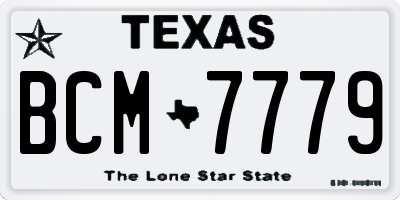 TX license plate BCM7779