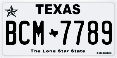 TX license plate BCM7789