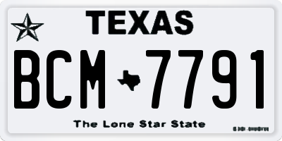TX license plate BCM7791