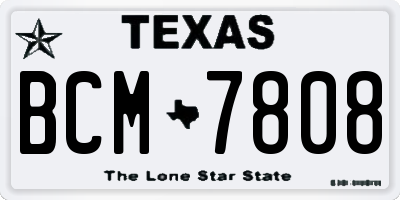 TX license plate BCM7808
