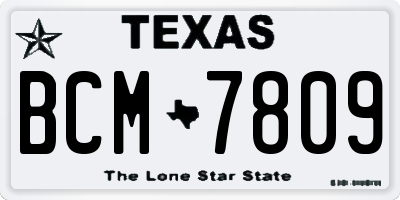 TX license plate BCM7809