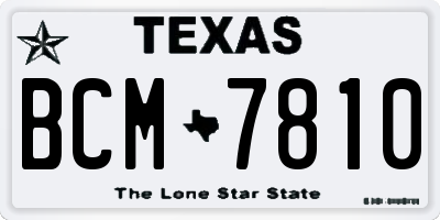 TX license plate BCM7810