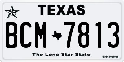 TX license plate BCM7813