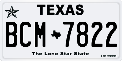 TX license plate BCM7822