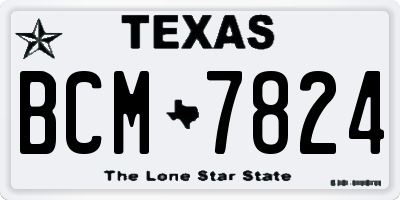 TX license plate BCM7824