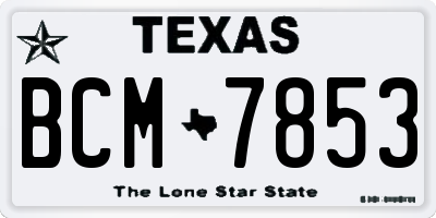 TX license plate BCM7853
