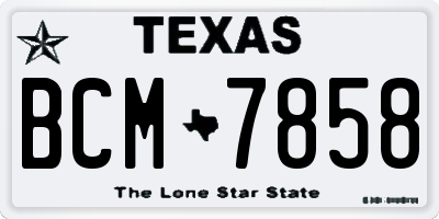 TX license plate BCM7858
